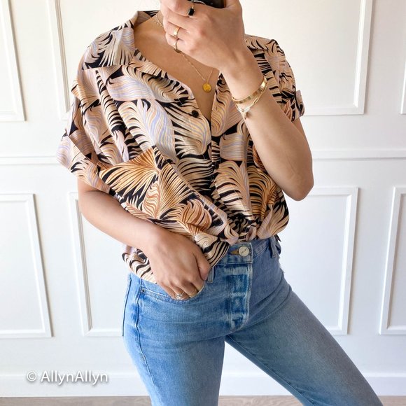 No. 6 Tops - "No. 6" Line 100% Silk Blouse